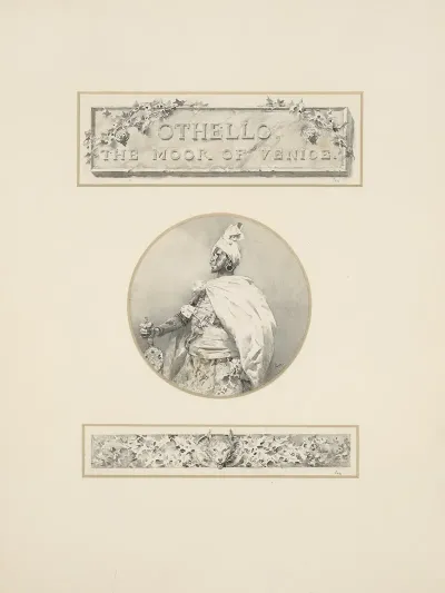 Othello Title Plate Portrait Of Othello And Tailpiece