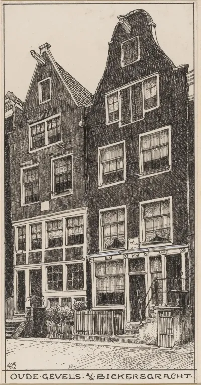 Oude Gevels Aan De Bickersgracht Te Amsterdam
