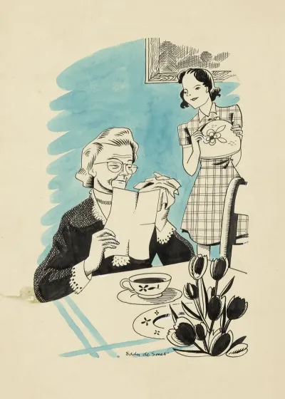 Oudere Vrouw Leest Een Brief 2
