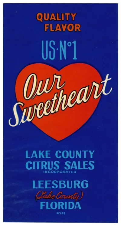 Our Sweetheart Blue Label Citrus Label