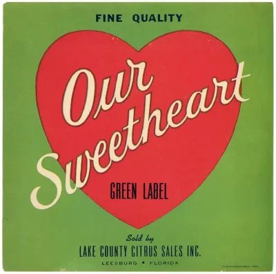 Our Sweetheart Green Label Citrus Label
