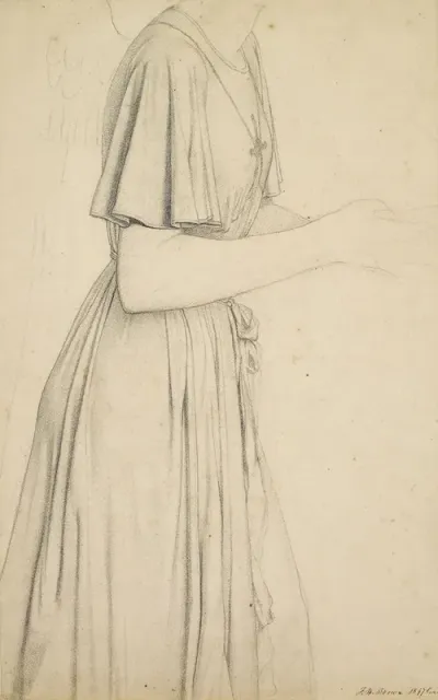 Oure Ladye Of Saturday Night Drapery Study For Angel Holding A Bowl Of Water