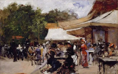 Outside A Restaurant In The Bois De Boulogne