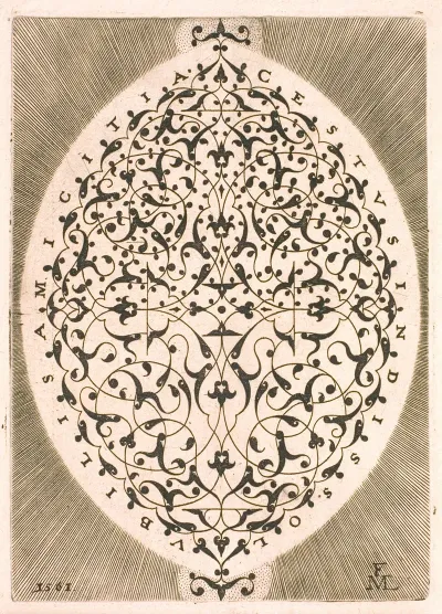 Ovalt Arabeskornament