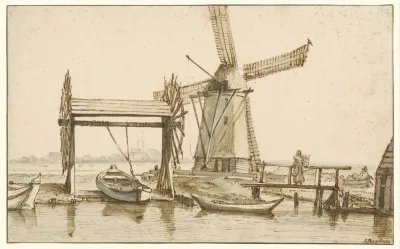 Overhaal En Een Molen Buiten Amsterdam