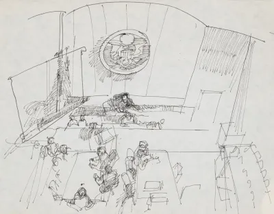 Overhead View Of Courtroom For The Patty Hearst Trial San Francisco California