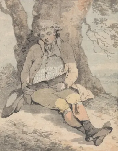 P Wilkinson Esq Sitting Under The Shade Of An Oak Learning To Whistle