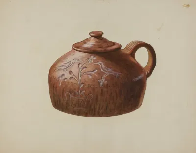 Pa German Bean Pot With Lid