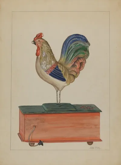 Pa German Bellows Toy Rooster