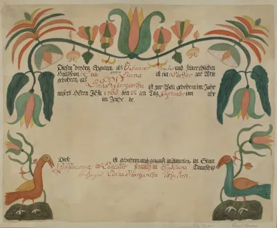 Pa German Birth And Baptismal Certificate 2