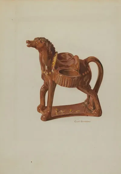 Pa German Ceramic Horse