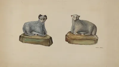 Pa German Chalkware Sheep 2