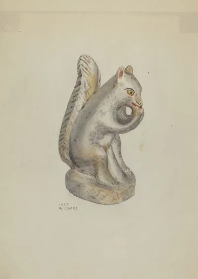 Pa German Chalkware Squirrel