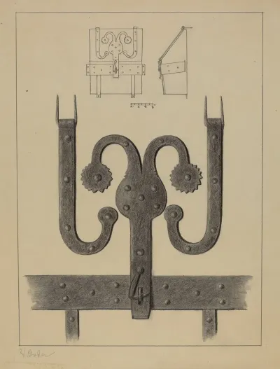 Pa German Hinges And Hasp On A Conestoga Wagon Tool Box