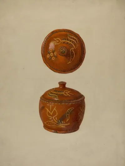 Pa German Jar With Cover
