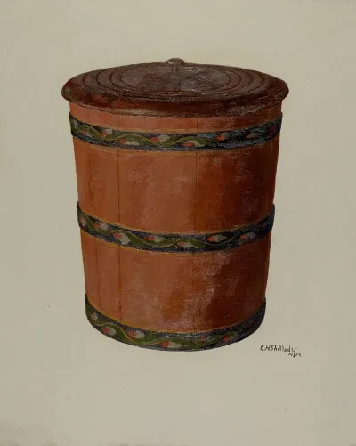 Pa German Pail And Cover