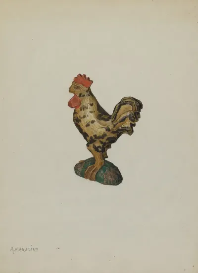 Pa German Rooster Figurine