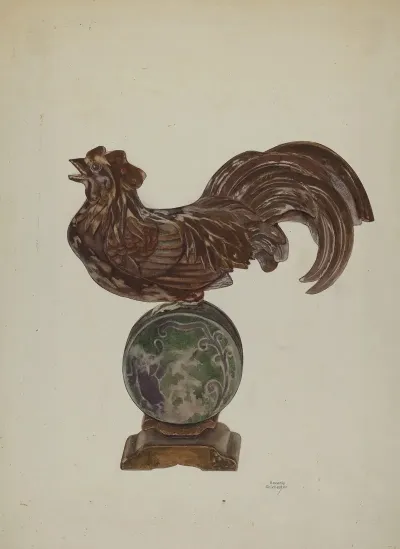 Pa German Rooster Mantel Ornament