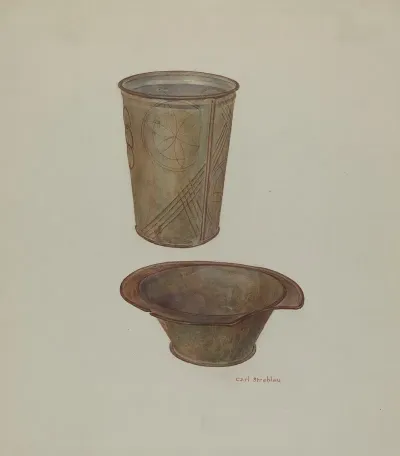 Pa German Shaving Mug And Basin