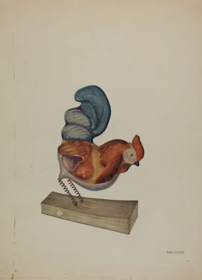 Pa German Squeak Toy Rooster