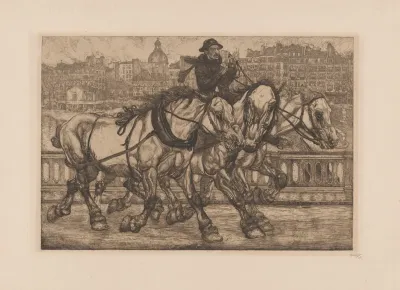 Paarden Op De Pont Sully In Parijs