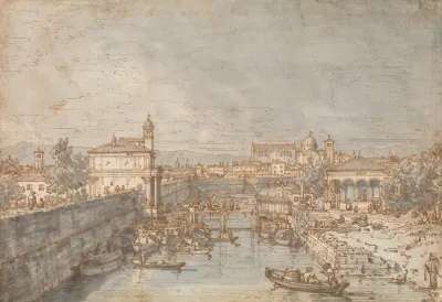 Padua The River Bacchiglione And The Porta Portello