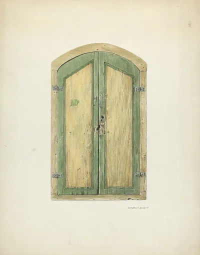 Painted Wooden Shutter