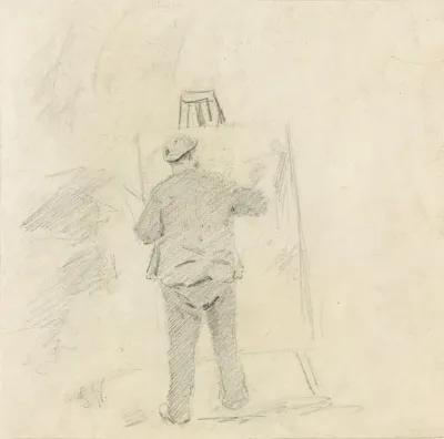 Painter At Easel Probably Frits Thaulow