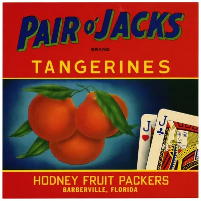 Pair Ojacks Brand Tangerines Label