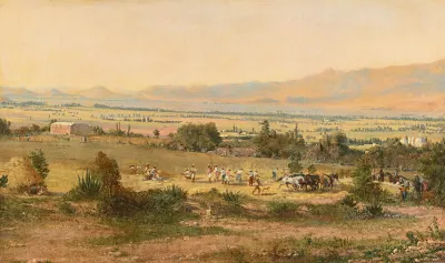 Paisaje Del Valle De Mexico Con El Lago De Texcoco