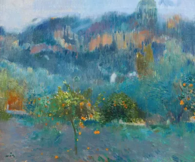 Paisaje Mallorquin Con Naranjos Orange Trees In Mallorca