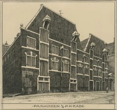Pakhuizen Aan De Prins Hendrikkade Te Amsterdam