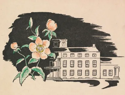 Paleis Soestdijk En Een Bloem Met Silhouetportretten Van Wilhelmina Koningin Der Nederlanden Juliana Koningin Der Nederlanden En Bernhard Van Lippe Biesterfeld