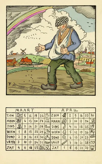 Pallieter Calendar Country Life March April 1933