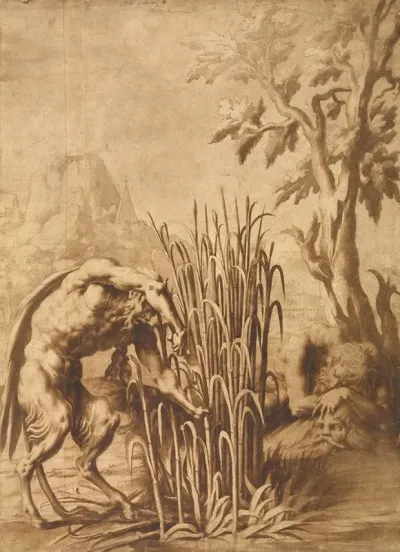 Pan Cuts The Reed Into Which The Nymph Syrinx Has Turned