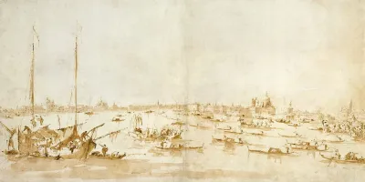 Panaromic View Of The Bacino Di San Marco Looking Up The Giudecca Canal