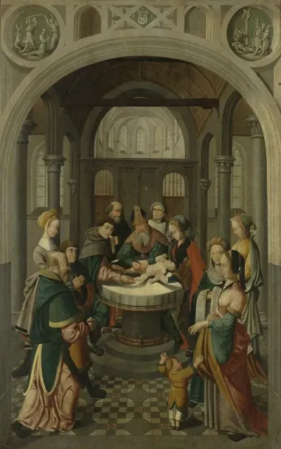 Panel Of An Altarpiece With Circumcision Of Christ On Verso Is Resurrection Of Christ