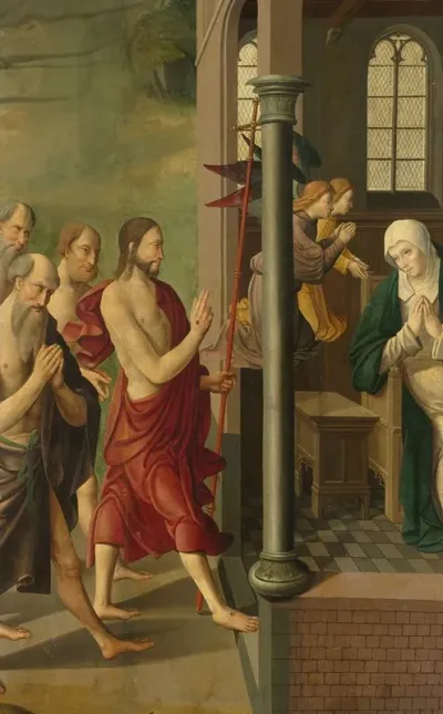 Panel Of An Altarpiece With Dispute With The Doctors On Verso Is Appearance Of Christ To His Mother