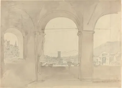 Panorama Of Tivoli From A Loggia