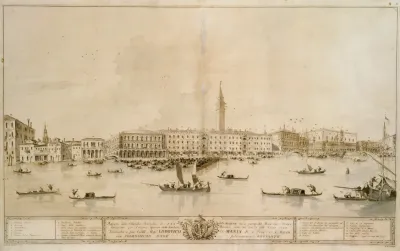 Panorama Of Venice From The Bacino Di San Marco Including The Project For The Proposed Teatro Manin