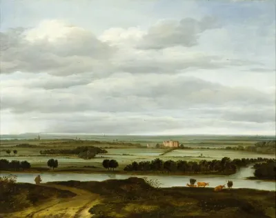 Panoramic Landscape Near Rhenen With The Huis Ter Lede