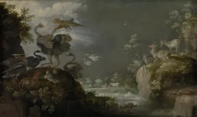Paradijselijk Landschap Met Dieren