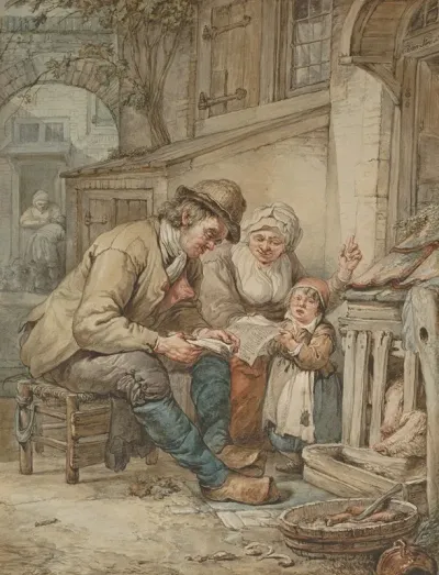 Parents Teaching Their Daughter A Song