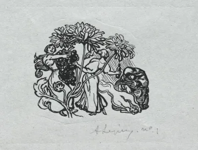 Paris Almanac 1897 Tail Piece Autumn