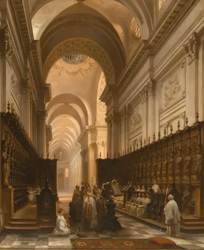 Paris Choir Of The Basilica Of St Genevieve Pantheon During The Second Empire