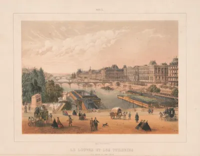 Paris Le Louvre Et Les Tuileries Vue Prise Du Pont Neuf