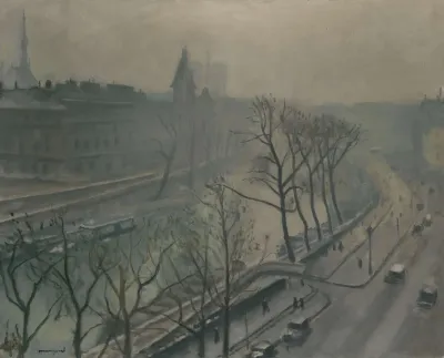 Paris Le Quai Des Grands Augustins Crepuscule