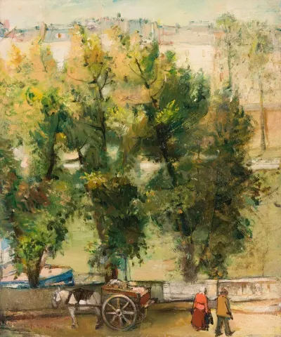 Paris Motif Landscape With A Horse