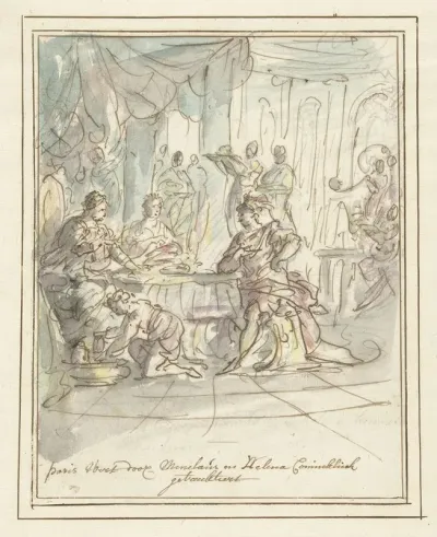 Paris Onthaald Door Menelaus En Helena
