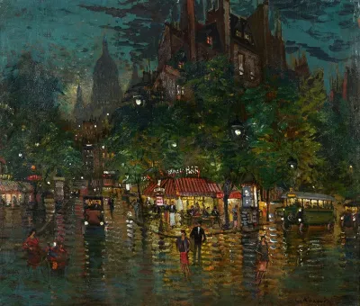 Paris Scene Nocturne